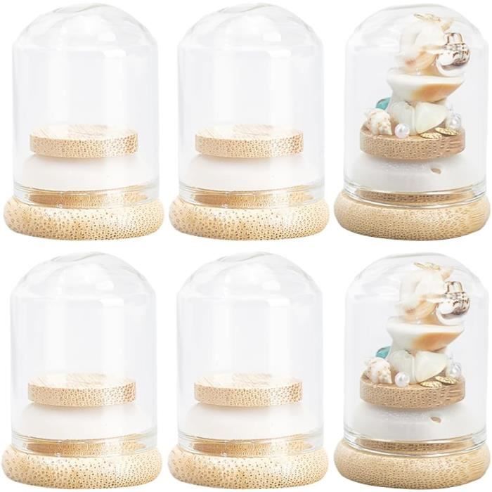 Lot De 3 Pots En Verre Avec Dôme - Empilables, Transparents - Dimensions 12x26 Cm - Pour Biscuits, Gâteaux, Rangement