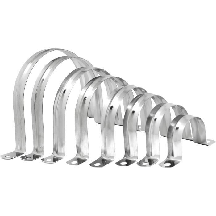 Lot De 2 Colliers De Serrage En U Robuste 32 Mm – Collier Échappement Acier Zingué Avec Écrous Et Rondelles Autobloquantes