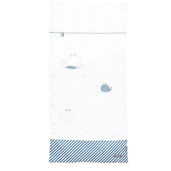 Édredon Bébé Coton 120x60 Cm - Garnissage Polyester - TOG 3.0 - Certifié Oeko-Tex - Bleu Baleine - 4