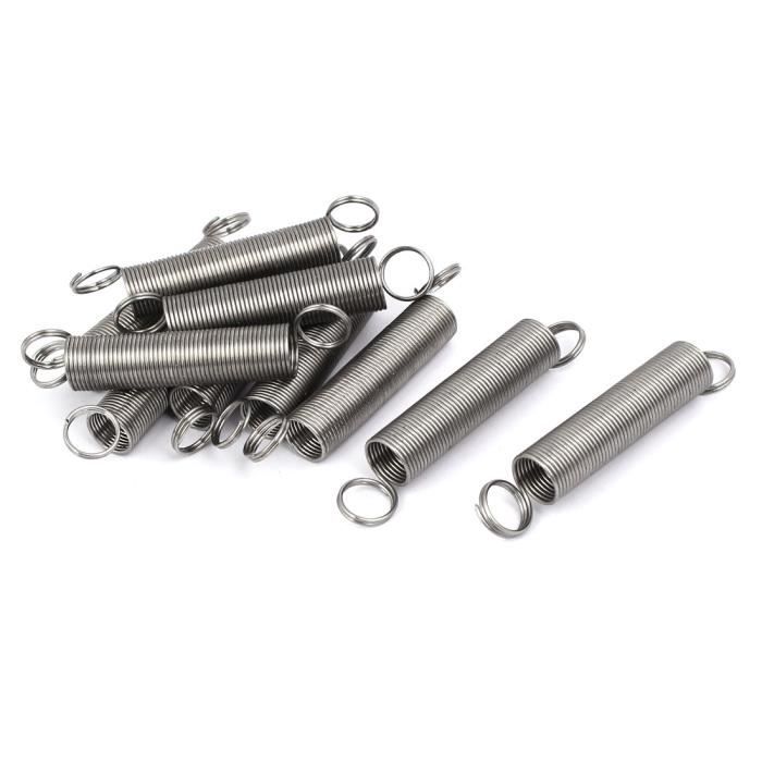 2 Ressorts De Traction Acier - Double Crochet, 1,5 Mm X 14 Mm X 80 Mm - Pour Tension/compression