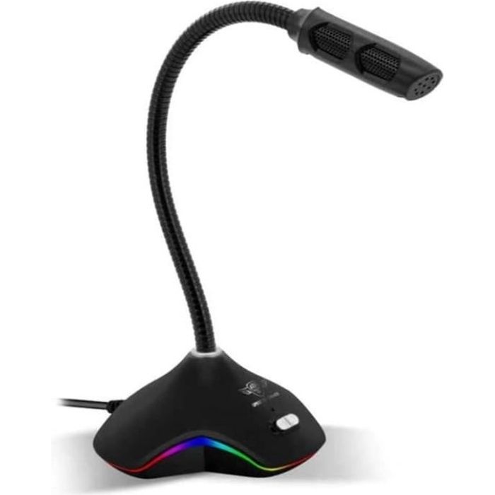 Microphone Gaming USB Spirit Of Gamer EKO 300 - LED RGB, Flexible, Réduction De Bruit, Pour Streaming Twitch, YouTube, Discord
