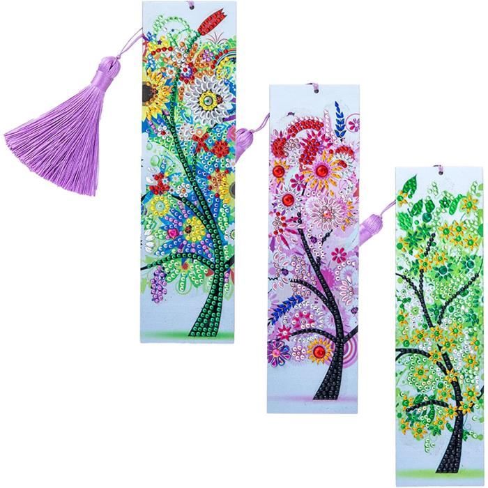 Kit DIY Marque-pages Plume Avec Strass - 8 Pièces à Personnaliser Pour Enfants Et Adultes, Loisirs Créatifs - 5