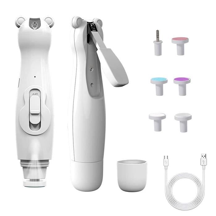 Coupe-Ongles Électrique Pour Bébé,Coupe-Ongles Électrique Pour Bébé Avec 6 Verre Et Lumière Led