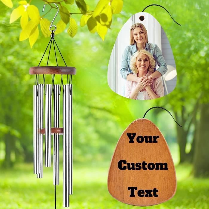 Carillon éolien ATYHAO - Tonalité Profonde - Blanc - Décoration Extérieure élégante