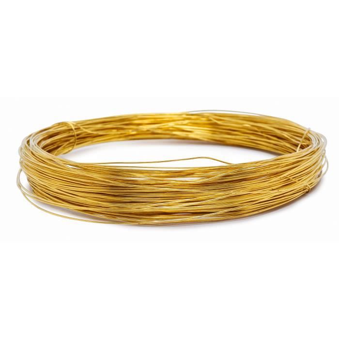 Fil De Laiton 45m Ø0.36mm - Pour Artisanat, Fleuristerie, Jardinage - Souple Et Réutilisable