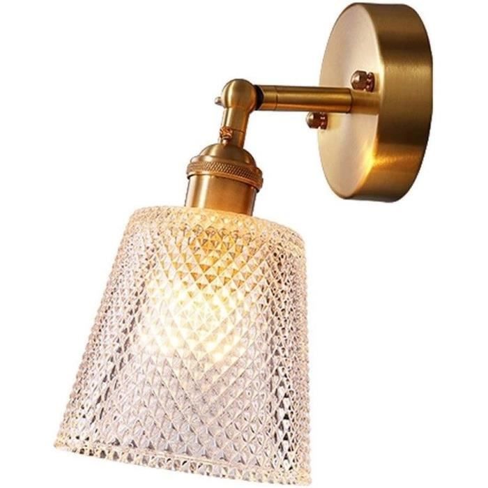 Lampe de mur moderne boule de verre de cuivre Applique murale en laiton for restaurant salon salle de bain miroir phares chevet