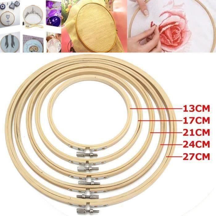Cercle à Broder Réglable En Plastique 22cm - Cadre Rond Pour Point De Croix Et Travaux Manuels