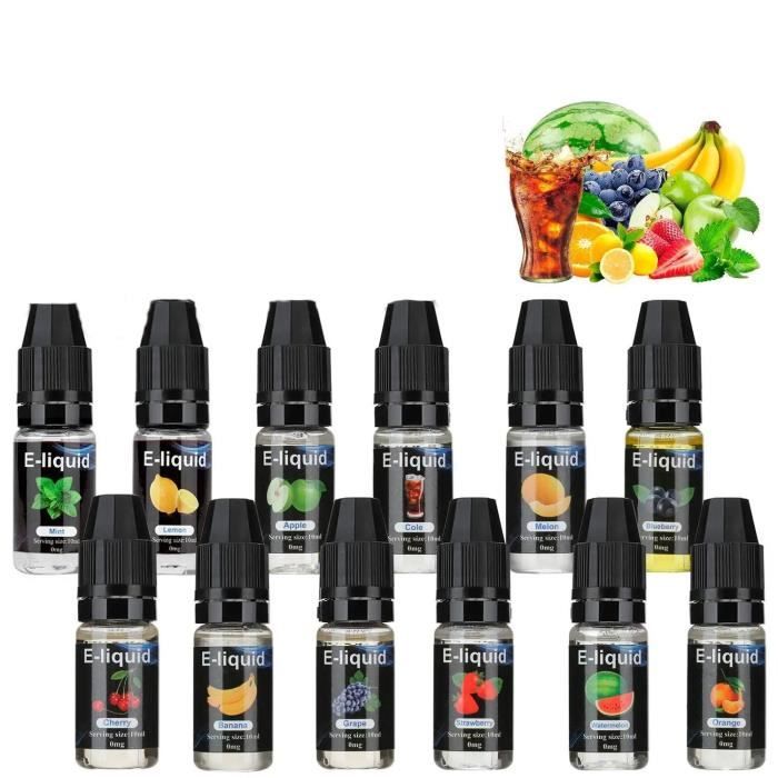 12 * 10ml ELiquide Pour Cigarette Electronique Sans Nicotine Ni Tabac,12 Gout Cigarette