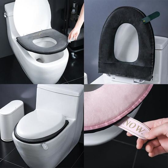 Housse toilette de siège Matelassée de Luxe Super Confortable Anneau de  retenue renforcé Coupe universelle Lavable en machine - Cdiscount Bricolage
