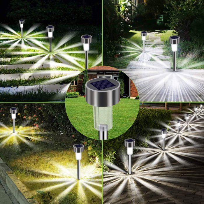 Lot 12 Lampes Solaires Jardin Colorées - LED RGB Étanche IP65 - Éclairage Automatique Terrasse Pelouse Allée