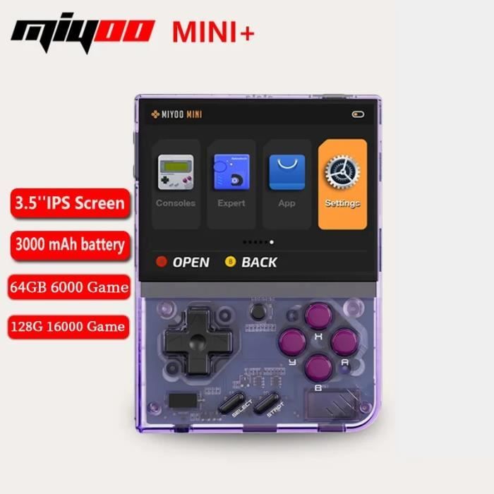 Miyoo Mini Plus – Console Portable 3,5 Pouces IPS, 3000mAh, Batterie Longue Durée, 64Go