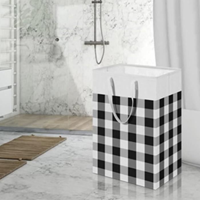 Panier à linge,Grand panier à linge pliable de 75l,avec couvercle à