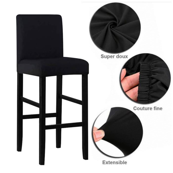 Housses De Tabouret De Bar Carré - 2 Pièces - Élastiques, Anti-Poussière Et Lavables (26-32cm)