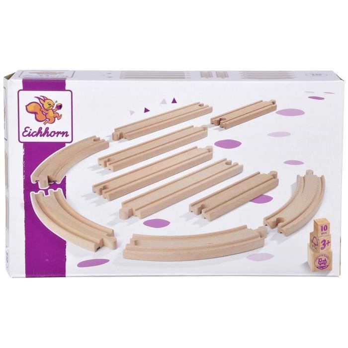 Kit Rails Eichhorn – 10 Pièces En Bois FSC – Compatibles Avec Principaux Réseaux – Dès 3 Ans