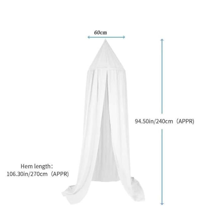 Rideau Pour Lit Mezzanine - 1.35x2m - Occultant 50% - Anti-Moustiques - Pour Dortoir Enfant - Installation Facile
