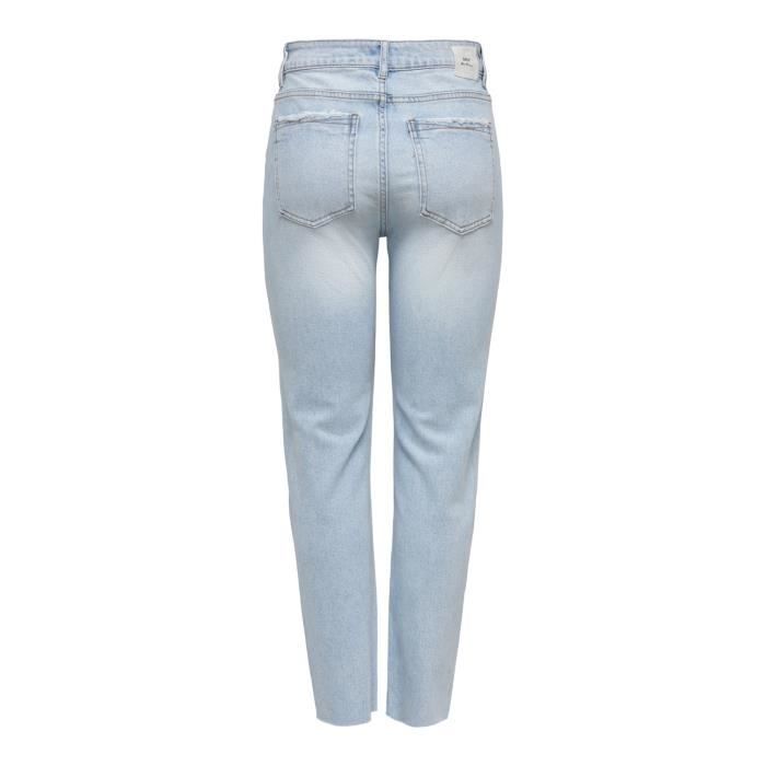 Jeans femme Only Emily Str Raw Cr Ak Mas440 Light blue denim