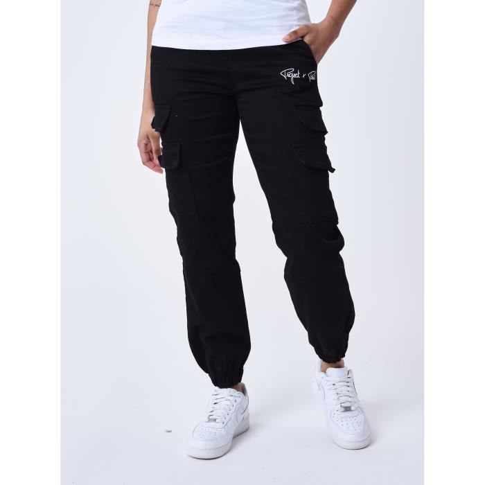 Jogg Jean a poches multiples PROJECT X PARIS Femme Noir Fitness Indoor Cdiscount Pret a Porter