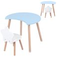 Ensemble Table Chaise Enfant Multifonctionnelle en MDF pour Salon de Chambre Bleu B6924-2