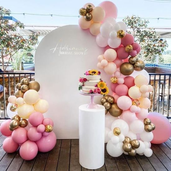 Kit arche ballon, 99pcs décoration arche de ballon anniversaire double  farcie blush rose nude maca orange blanc, guirlande de[A124] - Cdiscount  Jardin