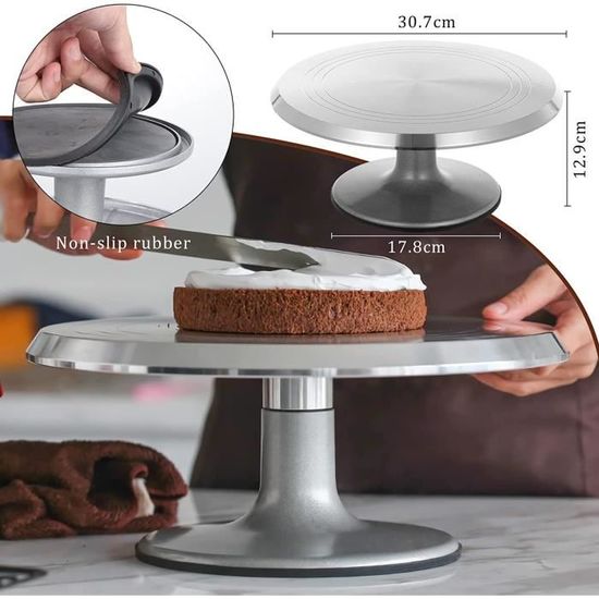 Plateau tournant de gâteau Support tournant de 30cm accessoire de cuisson  de cuisine en alliage d'aluminium zer1 - Cdiscount Maison