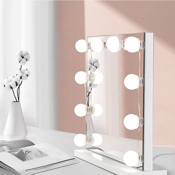 Lampe pour miroir de maquillage LCC®usb lampe pour miroir de salle de bain  10 lumières LED phare de miroir 5V (sans miroir) - Cdiscount Maison