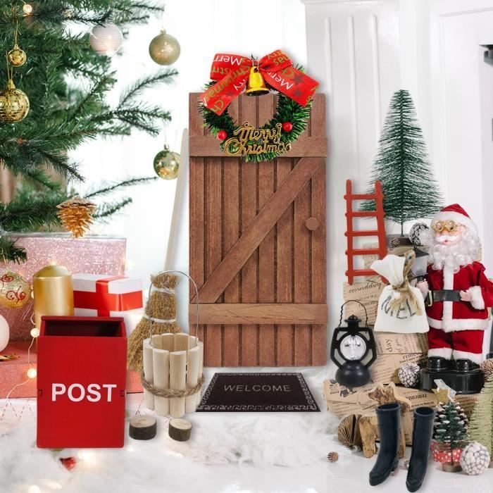 Mini porte de lutin 11PCS kit D coration No l miniature comprend