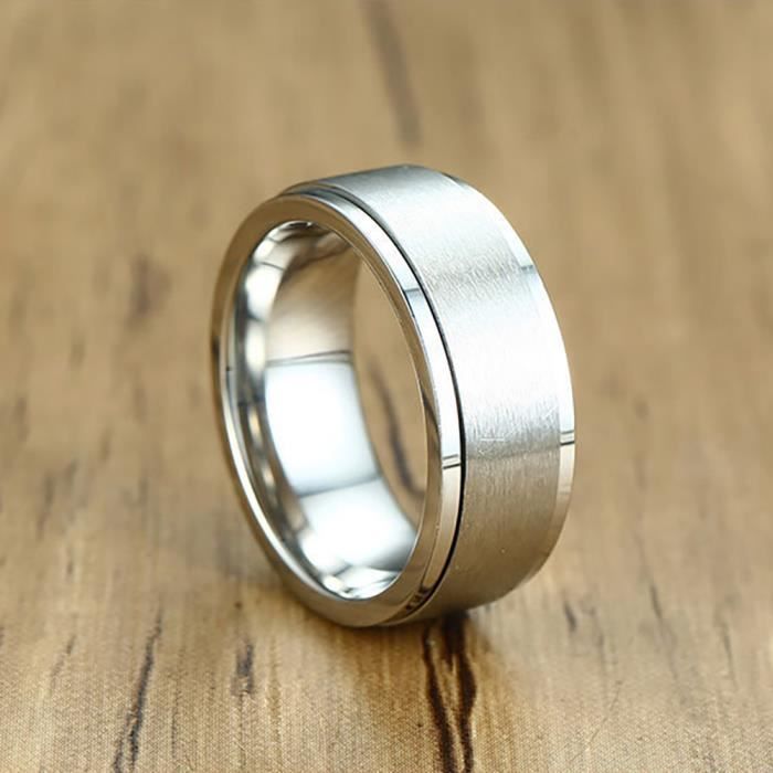 Zense - Bague tournante pour homme de couleur argent mate ZR0158 Argenté -  Achat / Vente bague - anneau Bague ZR0158-68 Argent 