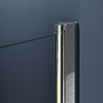 Porte de douche pare douche de niche Teramo24MS 120x195cm verre de securite ESG transparent avec bande opaque-3