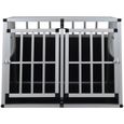 Cage pour Chien à Double Porte 94x88x69 cm Niche Caisse de Transport 730-3