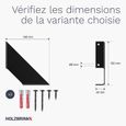 HOLZBRINK 2x Support d’étagère en métal - fixation murale - 150x150x30mm - industriel - kit de montage inclus - noir-3