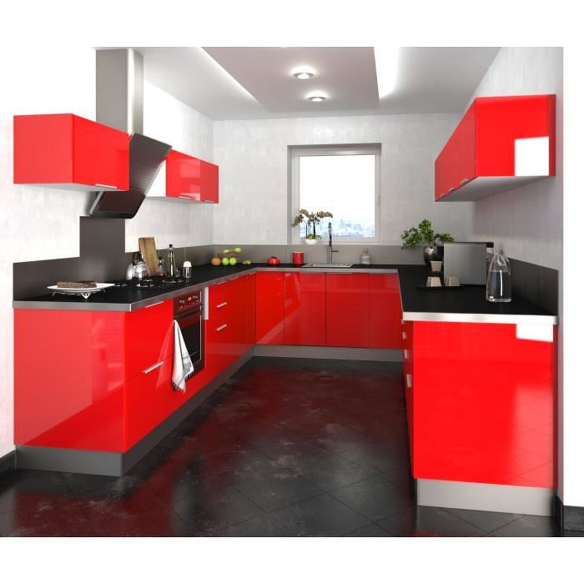 Meuble angle bas - 13cm - Rouge Meuble angle bas - 13cm - Rouge