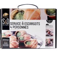 Lot - Service à Escargots - 4 Plats - 12 Pinces - 9 Fourchettes - 6