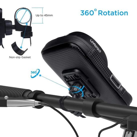 Lemego Support Telephone Velo Etanche Sacoche Velo Guidon Cadre Housse Smartphone Rotatif Pour Velo Vtt Moto Scooter Avec Pochette Achat Fixation Support Pas Cher Avis Et Meilleur Prix Cdiscount