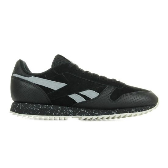 REEBOK Baskets Classic Leather Ripple Sm Homme Noir Noir gris Cdiscount Chaussures