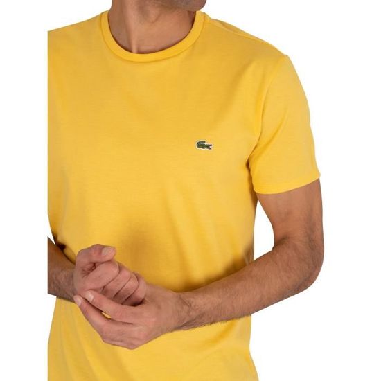 t shirt lacoste jaune homme