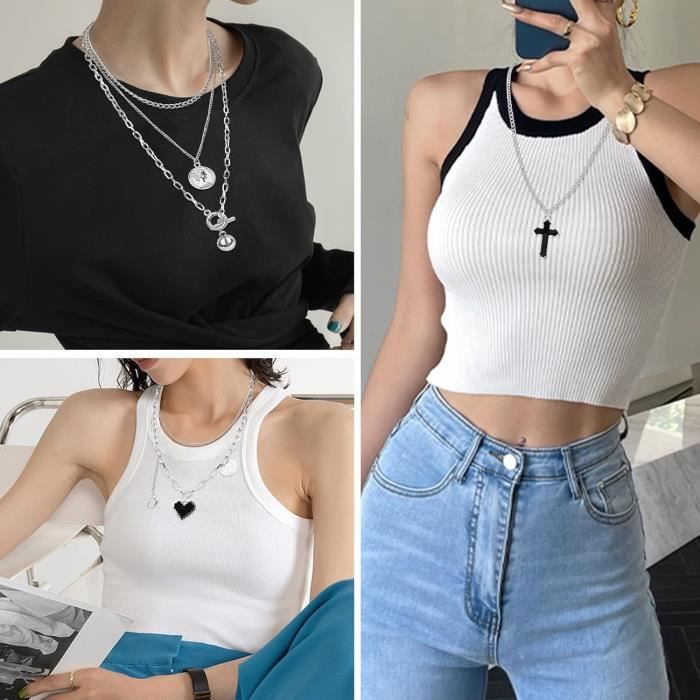 Le collier croix rainurée inscription gothique | Le 31 | Colliers pour
