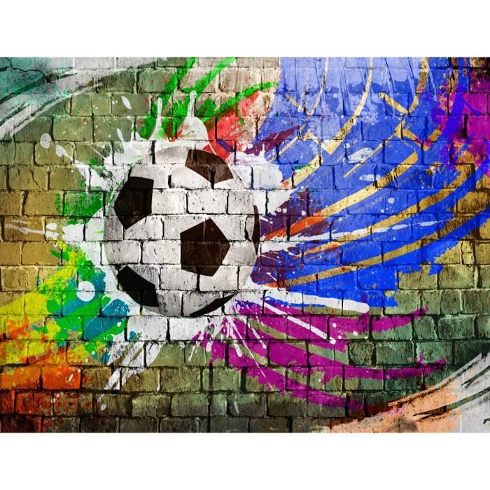 Papier peint Graffiti sportif coloré - expression sur le football