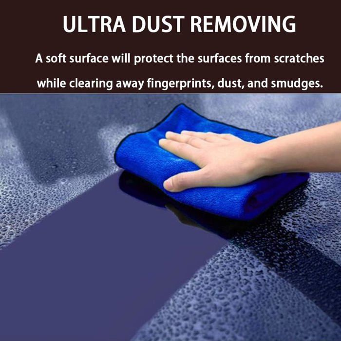 Chiffons Microfibre Pour Voiture - 3 Pièces 60x40 Cm, Ultra Absorbants, Doux Et Non Pelucheux - Pour Séchage, Nettoyage Intérieur/extérieur