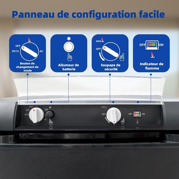 Réfrigérateur Portable EZA 60L 2 Voies 220V/Gaz – Camping-car, Bateau, Neuf