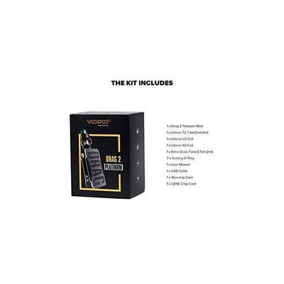 VOOPOO Drag 2 Platinum Kit 177W TC Mod Box Kit 5ML Uforce Atomizer T2 Fit  18650 Battery Electronic Cigarette VOOPOO Vaporizer Kit