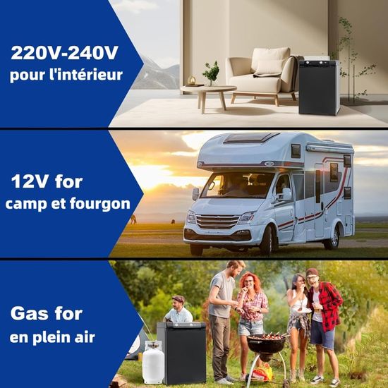 Réfrigérateur A Poser 60L 2 Voies EZA 220V & Gaz Camping Car