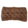 E  -Serre tête en tricot pour femme, bandeau large et extensible au Crochet, accessoires pour cheveux, couvre chef, collection hiver-0