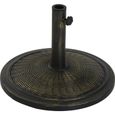 Pied de parasol rond base de lestage OUTSUNNY - Noir bronze - Ø 48 x 34 cm - Résine imitation rotin-0