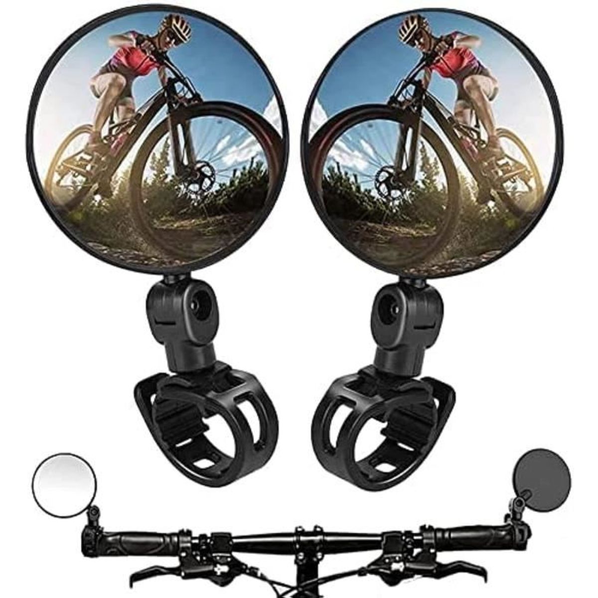 Rétroviseur Trottinette Électrique Flintronic - Grand Angle HD, Réglable 360° | Pour Guidon 22-25mm, Vélo, Moto