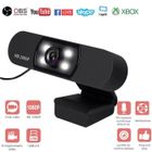 BRAND Webcam 1080P Full HD Live Streaming avec Microphone Anti-bruit et 4 LED USB Caméra Web PC Plug et Play pour Vidéo et Enregistrement