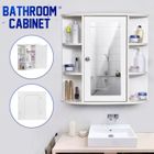 INSMA Meuble de Salle de Bain Mural Porte Magnétique avec Mirroir - 9 Compartiments Étagères Cabinet Rangement Armoire de Toilette