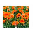 Protection plaque de cuisson - WENKO - Champ de coquelicots - Verre trempé - Lot de 2 - Multicolore