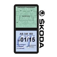 SKODA-VD60-N Noir étui assurance compatible avec SKODA adhésif Pare Brise Marque Francaise ASSURDHESIFS STICKERS AUTO RETRO