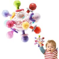 Jouet de Sensoriel et Hochet Bébé Balles Sensorielles pour Bébé Montessori Bebe Eveil Cadeaux Pour 0-24 Mois Jouets(Rose)