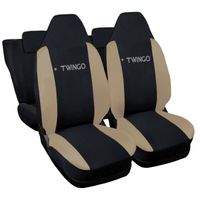Lupex Shop Housses de siège auto compatibles pour Twingo Noir Beige